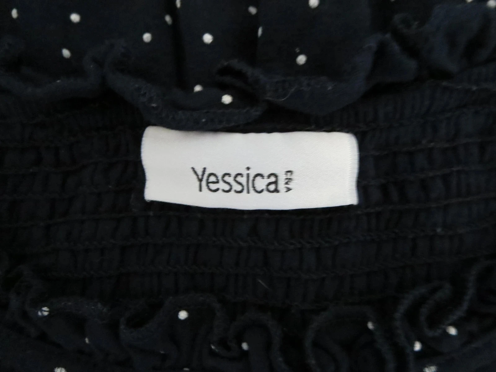 Tunique courte bleu marine à pois blancs - Yessica - Taille 38 - Très bon état – photo 2